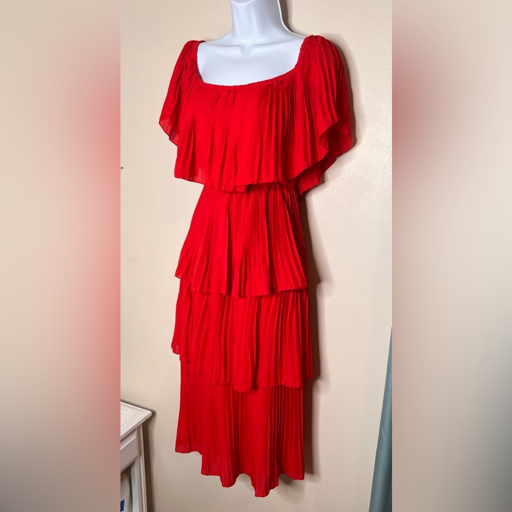 Red Ruffle Dress - Picture 3 of 3